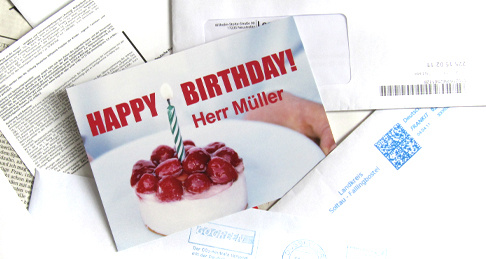 Personalisierte Postkarten zB zum Geburtstag automatisch versenden