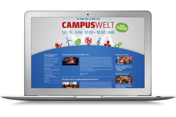 FH Flensburg – Internetseite Campuswelt