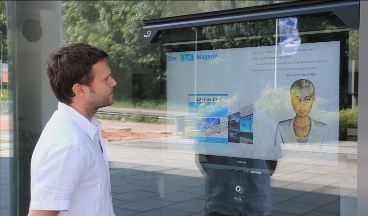 Das interaktive Schaufenster des DFKI in Kaiserslautern (Video unter http://www.youtube.com/watch?v=DgTHBXWFoXU)