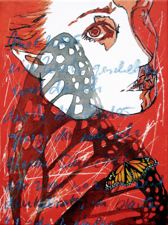 „Gedichtillustration“ zu Hermann Hesse „Der Schmetterling“ – freie Arbeit – 2008