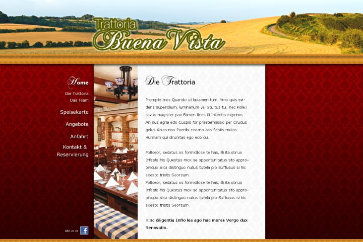 Die Trattoria „Buena Vista“ in Bad Wilsnack. Guter Service verdient gute Präsenz.