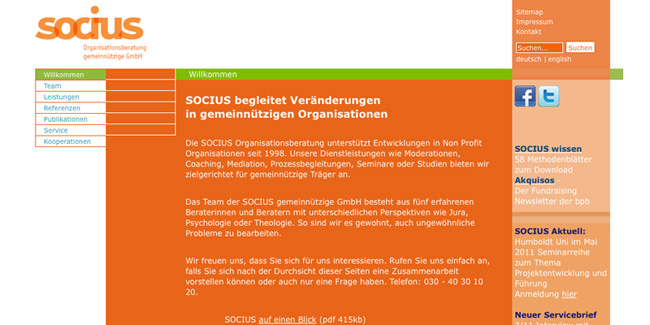 Migration der Webseite http://www.socius.de von Joomla 1.0 auf 1.5