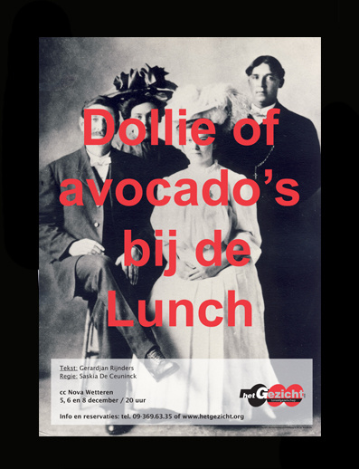 poster design for theatre play ’Dollie of avocado’s bij de lunch’