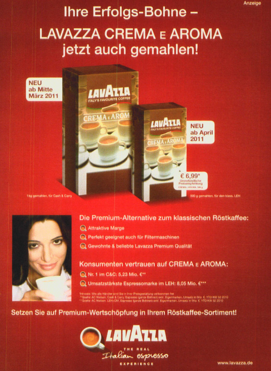 Werbung für Lavazza Deutschland