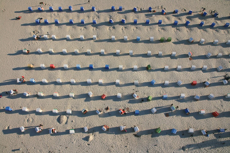 Luftbild Rostock Warnemünde Strandkörbe – Höhe ca. 130m