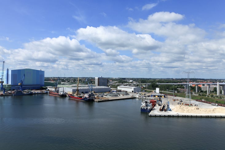 Luftbild Stralsund Werft – Höhe ca. 130m