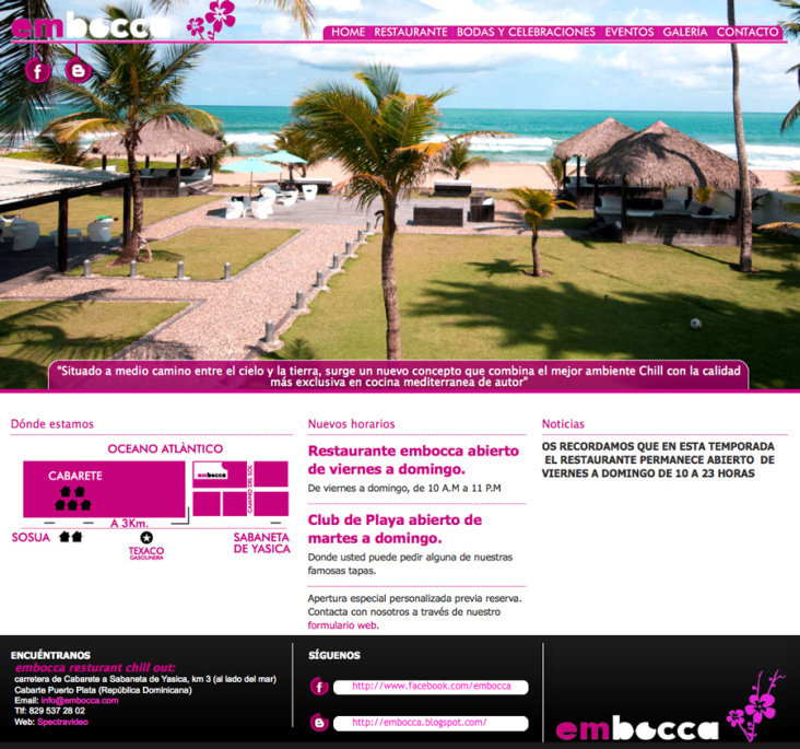 Embocca homepage