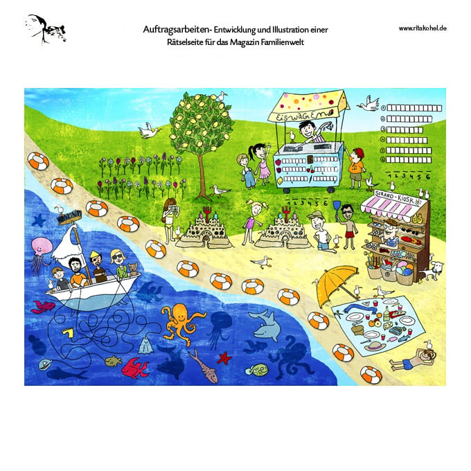 „Sommerrätsel“ Konzeption und Illustration für das Magazin Familienwelt 2011