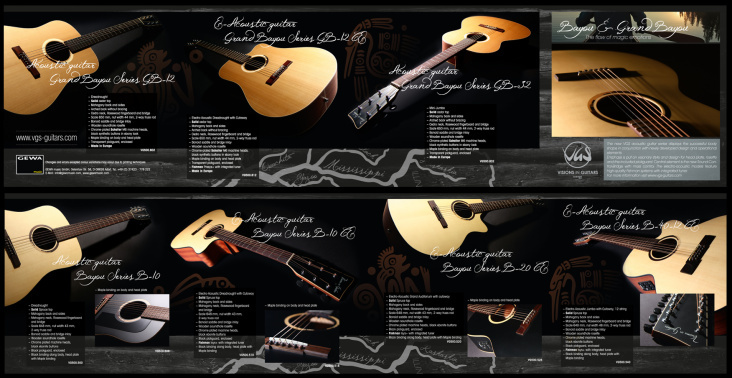 8-seitiger Flyer für VGS Visions in Guitars