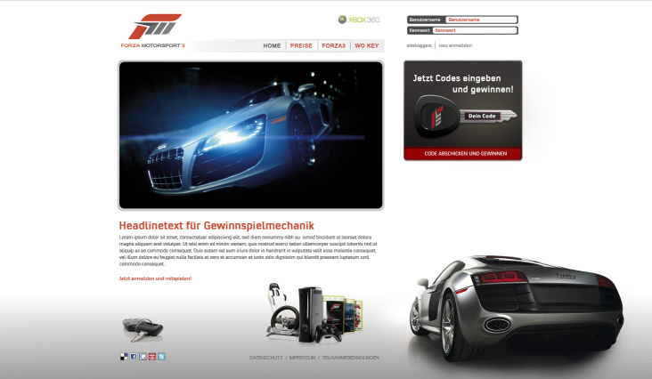 Forza 3 – Screendesign