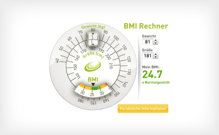 BMI-Rechner Flash Widget für Facebook App