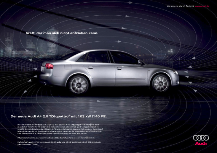 Audi A4 Kampagne „Amazing Physics“, Motiv „Magnetfeld“ (2006)