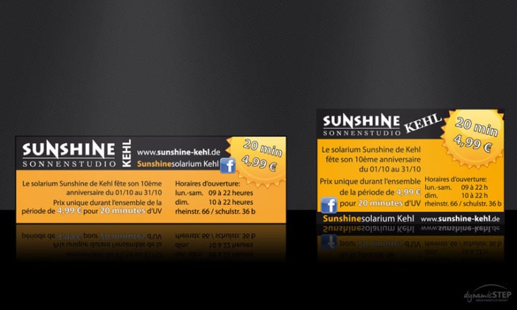 Anzeigen für das Sunshone Sonnenstudio in Kehl