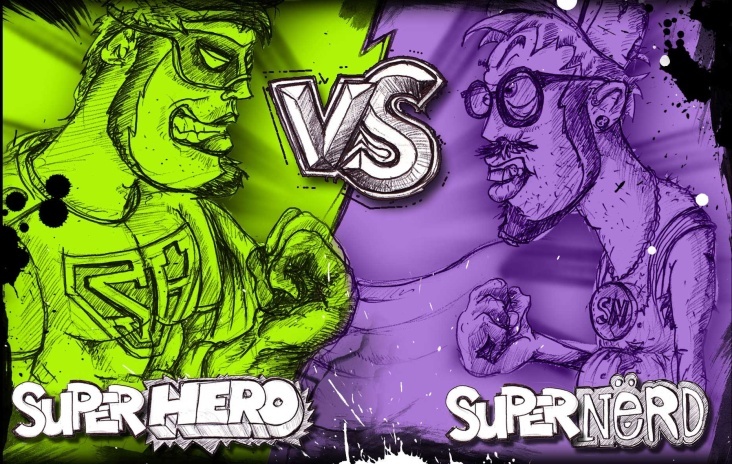 Super HERO vs Super NERD – Mischtechnik