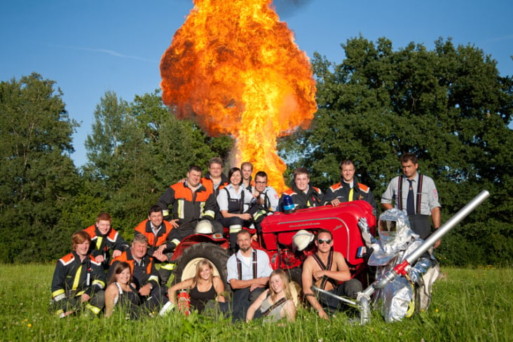 Gruppenfoto der Feuerwehr Hergensweiler, nähe Lindau am Bodensee