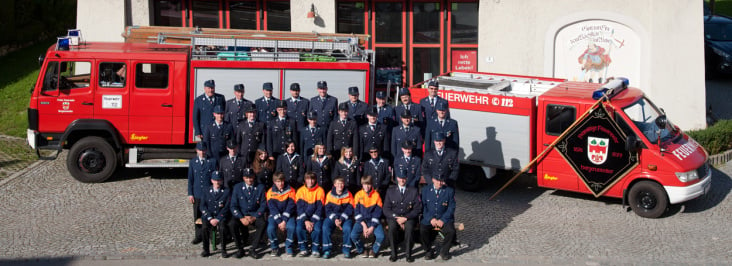 Gruppenfoto der Feuerwehr Hergensweiler, nähe Lindau am Bodensee