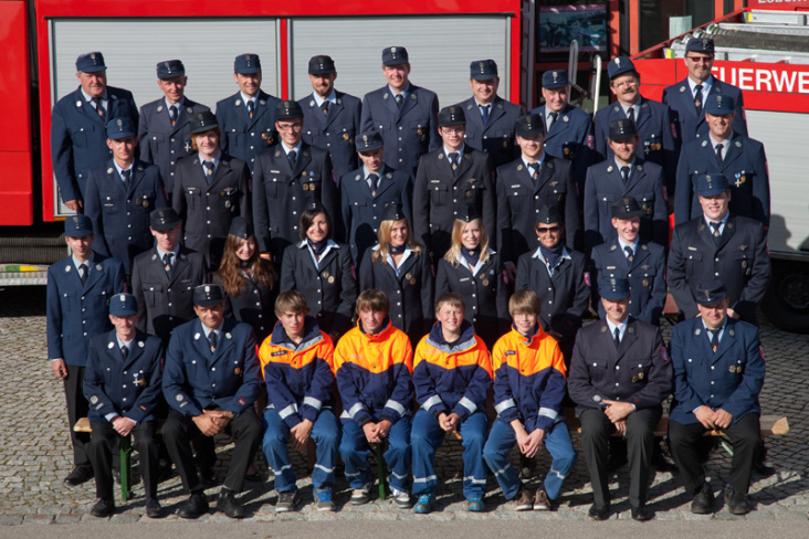 Gruppenfoto der Feuerwehr Hergensweiler, nähe Lindau am Bodensee