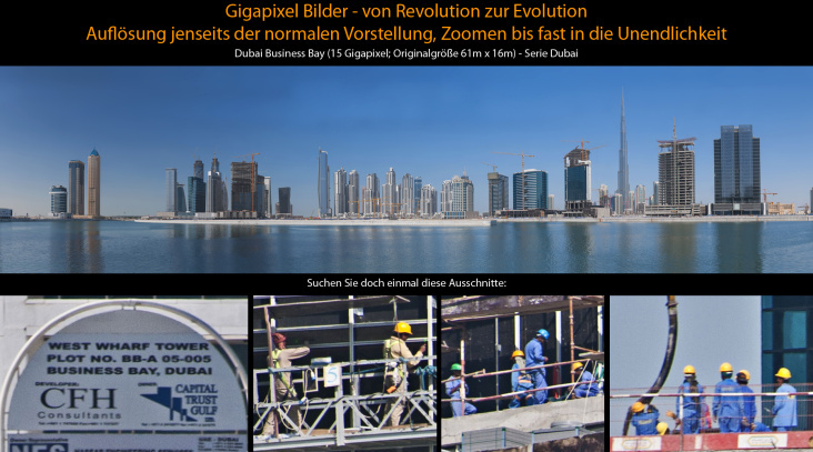 Dubai Business Bay – 15 Gigapixel; Originalgröße 61m x 16m