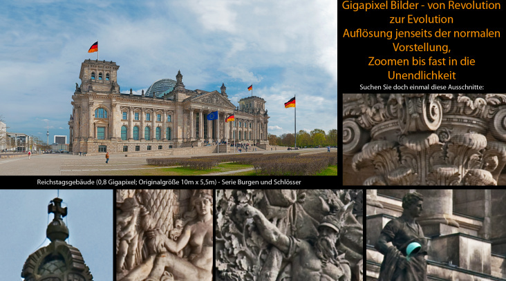 Reichstagsgebäude – 0,8 Gigapixel; Originalgröße 10m x 5,5m