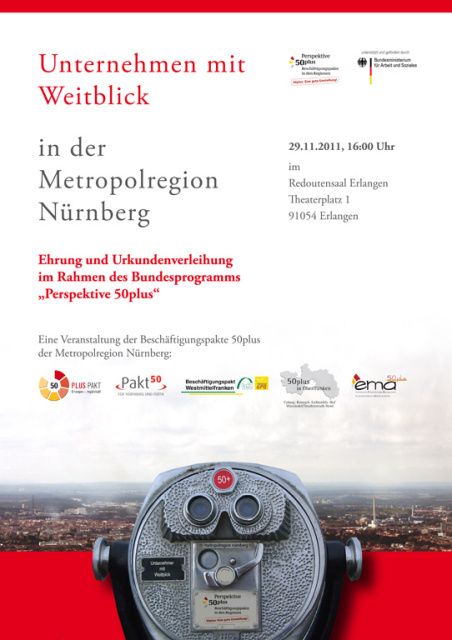 Plakat „Unternehmer mit Weitblick“ für die Beschäftigungspakte der Metropolregion Nürnberg