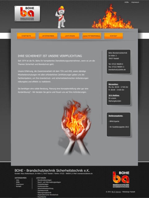 webseite: BOHE.de Brandschutz und Sicherheitstechnik