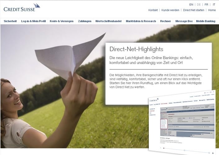 Credite Suisse – Direct Net Demo Anwendung