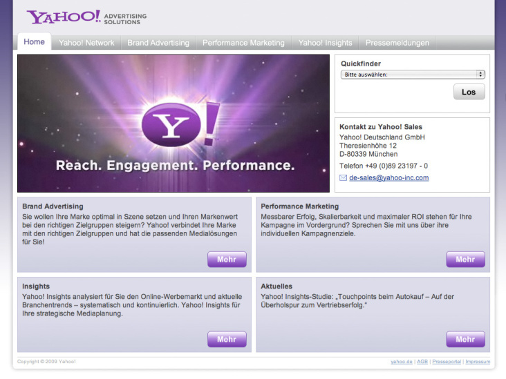 Yahoo! DE Advertising Solutions Website