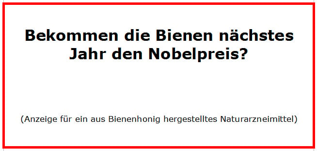 Anzeige für ein Naturarzneimittel