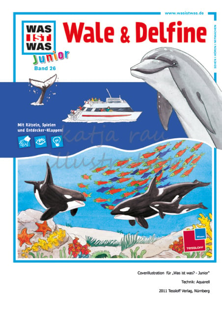 Coverillustration für „Was ist Was Junior – Wale und Delfine“, Tessloff Verlag Nürnberg 2012