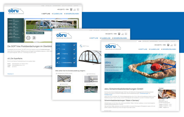 Websedesign | obru Schwimmbadüberdachungen GmbH | www.obru.de