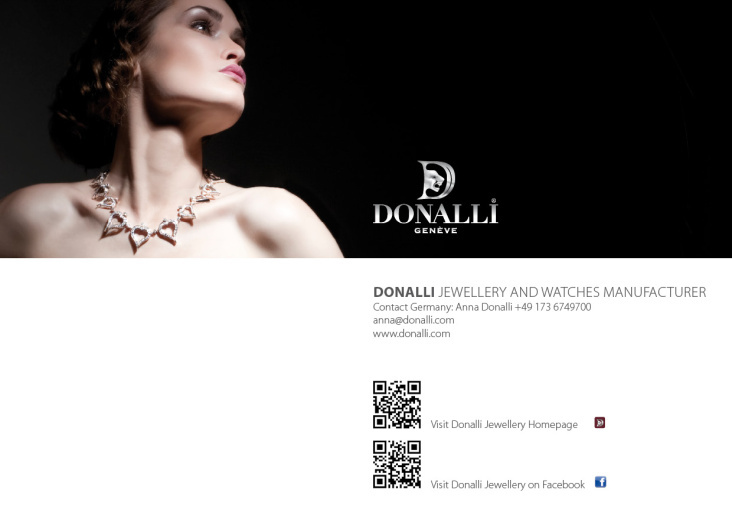 Konzeption und Gestaltung eines Booklets für die Schweizer Schmuck und Uhren Manufaktur Donalli Luxury Products