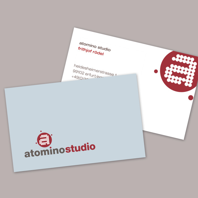 atomino Studio Egstedt – Geschäftsausstattung, Visitenkarte