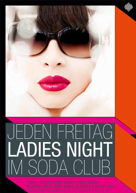 Soda Club – Plakatentwurf Ladies Night