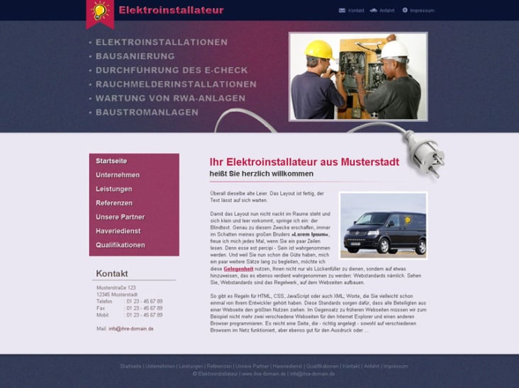 Design für ein Elektroinstallateur