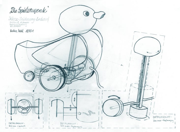 Skizze: Funktionsprinzip der Spielzeugente