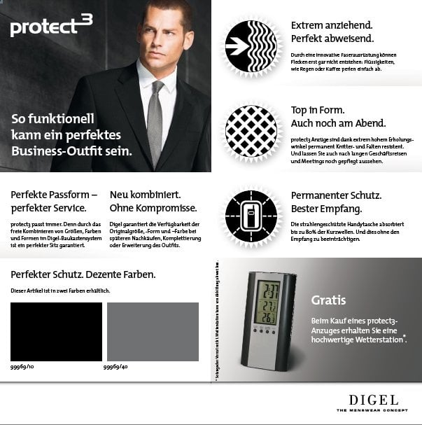 digel Menswear – B-to-C Flyer „Protect3“