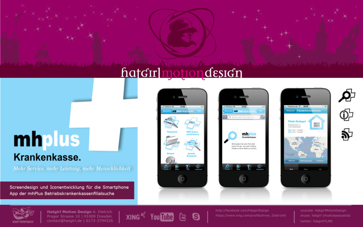 mhplus Smartphone Design, iPad Design, Icongestaltung