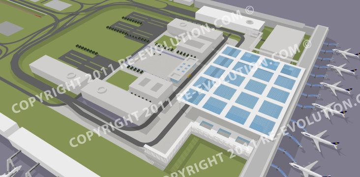 3D-Model Flughafen Berlin-Brandenburg als Basis für Visus