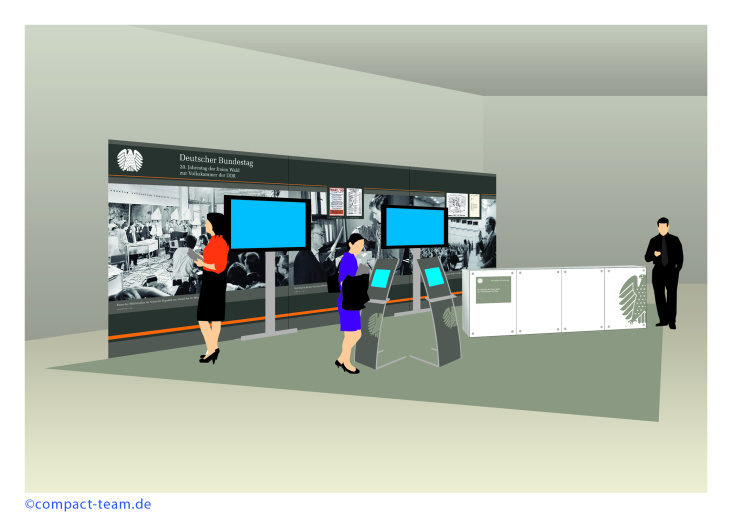 Visualisierung Austellung „20 Jahre Volkskammerwahl 1991“ im Deutschen Bundestag