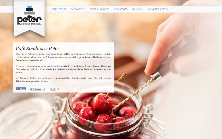 Konditorei Peter – Webdesign und Programmierung in Joomla