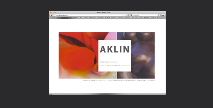 Web Design der Künstler Theresa und Ernst Aklin. www.aklin.com