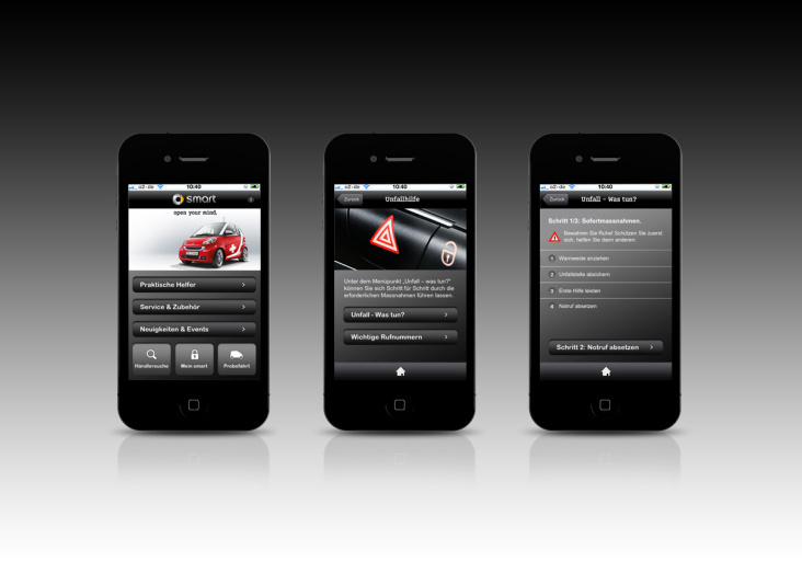 Design der Smart Schweiz Service iPhone App.