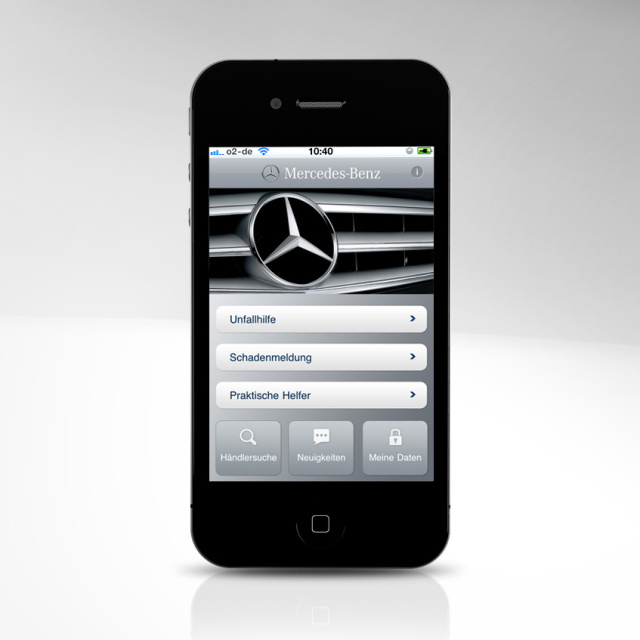 Design der Mercedes-Benz Service iPhone App.