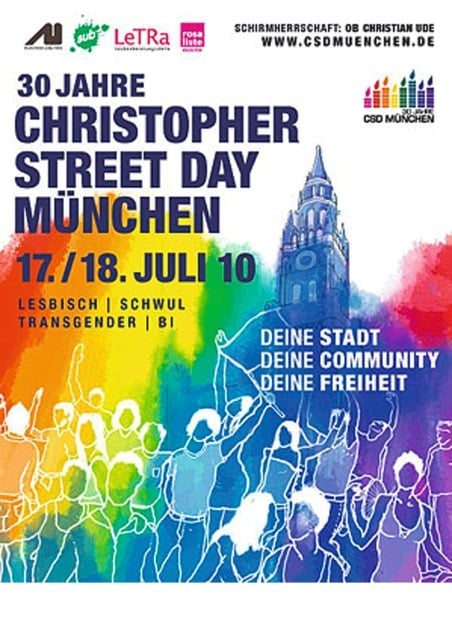 Offizielles Plakat zum CSD München 2010 (Siegerplakat Wettbewerb)