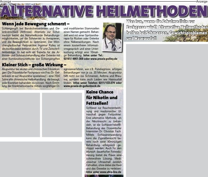 BILD Düsseldorf 6.10.2010 – Alternative Heilmethoden 1000er