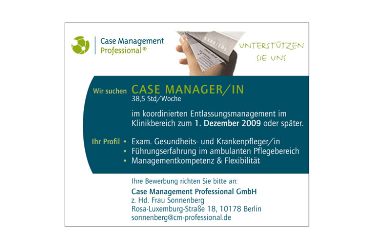 Case Manegement Professional – Anzeige (Muster)