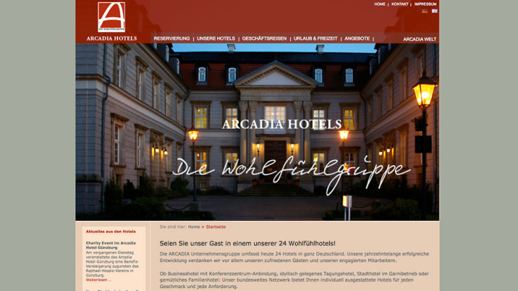 Webdesign und Programmierung für deutsche Business-Hotel-Kette