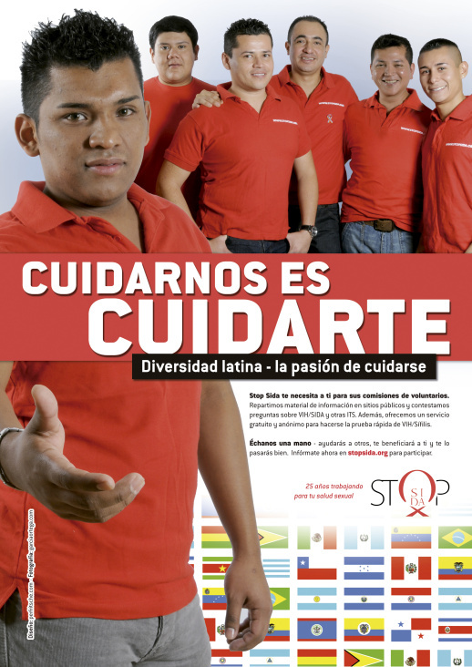 Anzeige für gaylatinos.es – Kampagne für Stop Sida, Barcelona