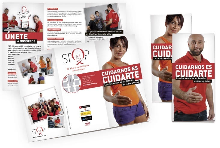Leporello-Designs für das Recruiting neuer Freiwilligen – Kampagne für Stop Sida, Barcelona