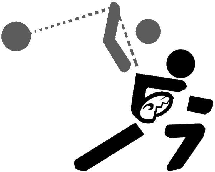 Jugger-Piktogramm im Stile Otl Aichers